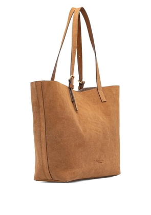 Marc O'Polo large buckle-fastening suede tote bag - Brown