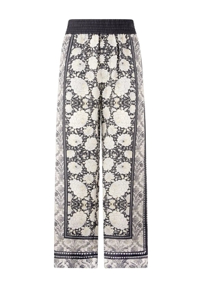 Roberto Cavalli floral-print silk trousers - White