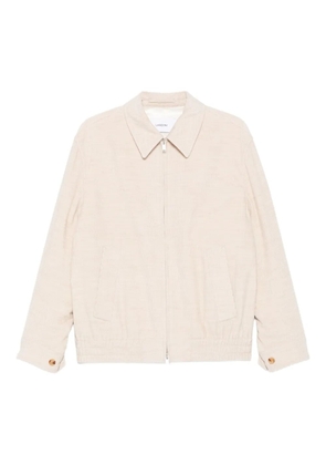 Lardini ribbed zip-up overshirt - Neutrals