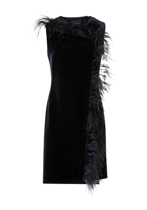 Akris feather trim dress - Black