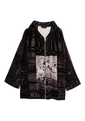 Barbara Bologna velvet graphic-print hoodie - Black