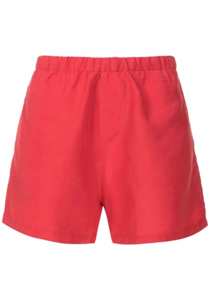 Amir Slama elasticated-waistband linen shorts - Red