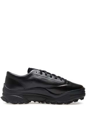 Y-3 leather lace-up trainers - Black
