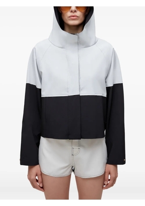 Osklen hooded double-tone cropped jacket - Black