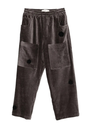 Song For The Mute appliqué-detail corduroy pants - Grey
