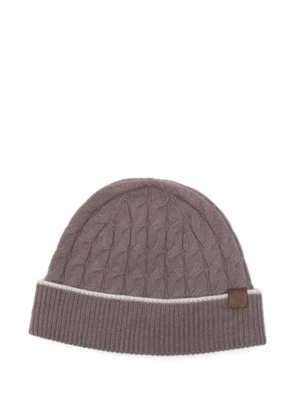 Eleventy cable-knit beanie hat - Purple