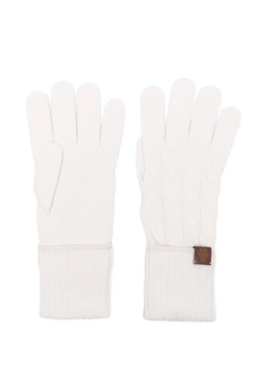 Eleventy cable-knit gloves - Neutrals