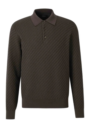 Brioni interwoven polo jumper - Grey