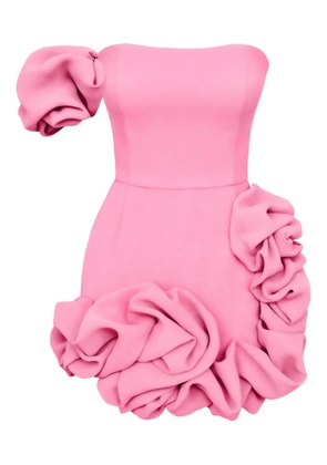 POST MERIDIEM one-shoulder ruffled mini dress - Pink