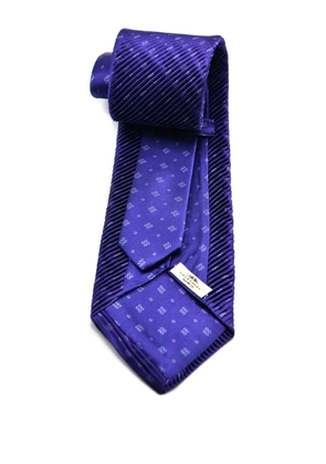 Castangia patterned silk tie - Purple