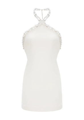 Retrofete beaded halter neck mini dress - White