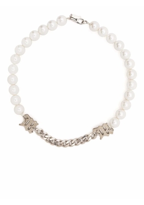 MISBHV M beaded necklace - White