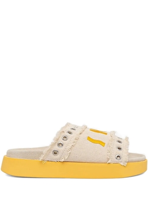 Inuikii frayed-embellished flat sandals - Neutrals