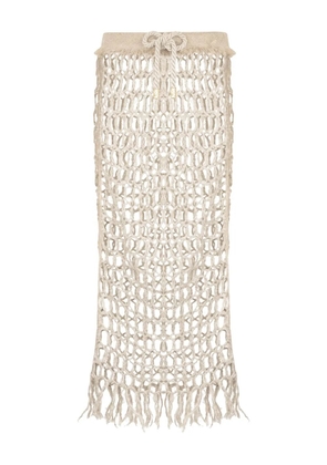 Roberto Cavalli crochet-knit skirt - Neutrals