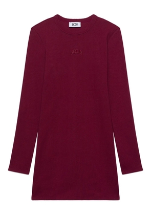 GCDS ribbed long-sleeve dress - Red