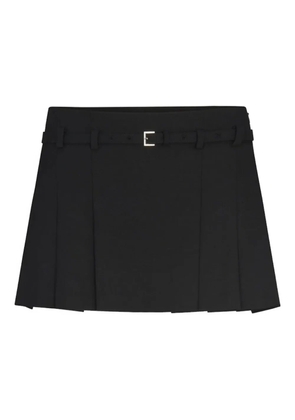 FRAME pleated belted mini skirt - Black