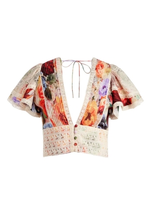 alice + olivia Keeley floral-print blouse - Neutrals