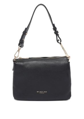 MY BEST BAG logo-stamp leather tote bag - Black