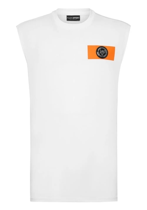 Plein Sport logo-patch cotton tank - White