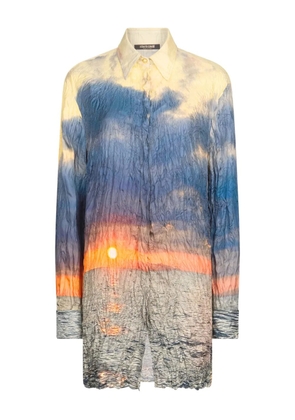 Roberto Cavalli printed distressed shirt - Blue