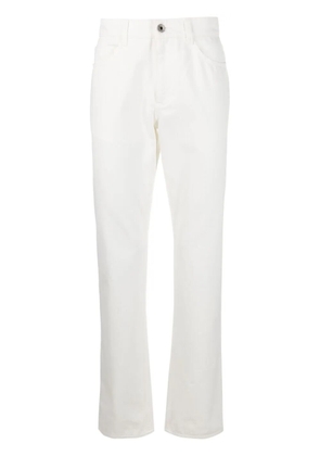 Ferragamo straight-leg logo patch jeans - White