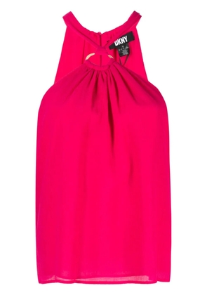 DKNY halterneck georgette blouse - Pink