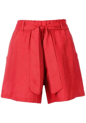 Amir Slama belted elasticated short shorts - Red
