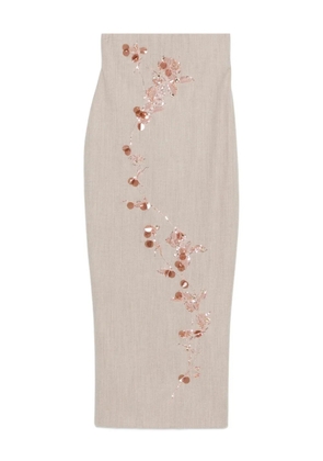 Alberta Ferretti sequin-embellished maxi skirt - Neutrals