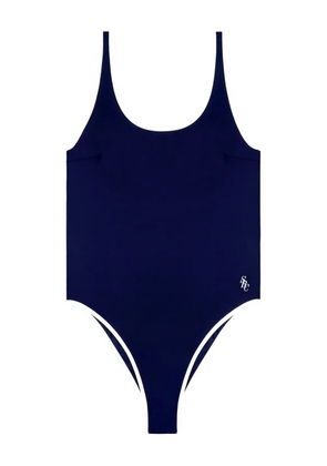 Sporty & Rich Carla scoop-neck contrast-trim swimsuit - Blue