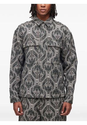 Osklen jacquard floral-pattern shirt jacket - Grey