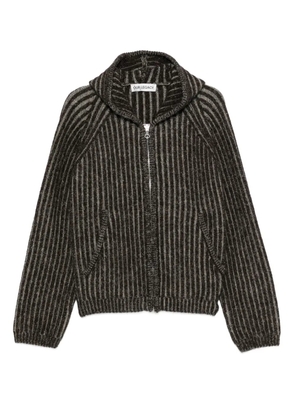 OUR LEGACY striped knitted hoodie - Brown
