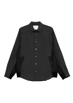 sacai checked-pattern shirt jacket - Grey