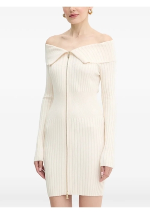GUESS USA off-shoulder zip mini dress - Neutrals