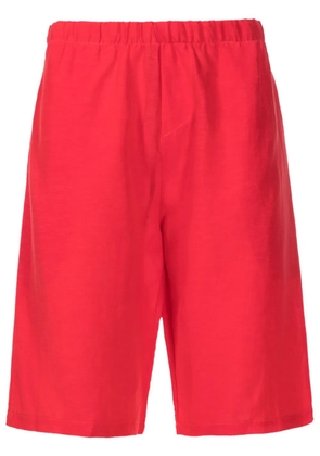 Amir Slama elasticated-waistband linen shorts - Red