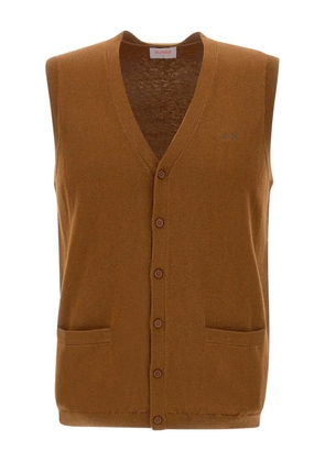 Sun68 button-fastening V-neck gilet - Brown