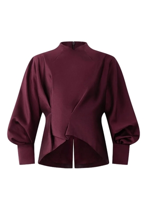 Shanghai Tang mock-neck balloon-sleeve top - Purple