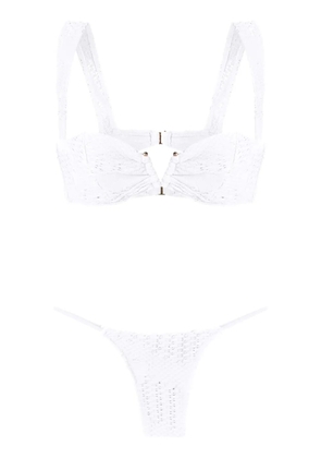 Amir Slama woven balconete bikini set - White