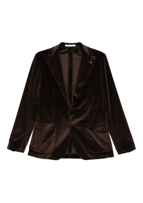 Tagliatore velvet patch-pocket blazer - Brown