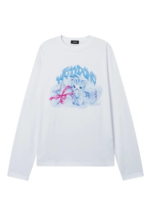 We11done graphic long-sleeve top - White