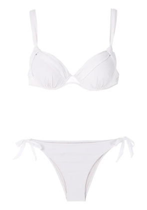 Amir Slama ruched detail bikini set - White