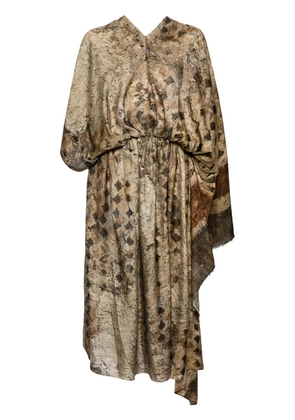 Uma Wang asymmetric maxi dress - Brown