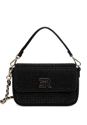 ERMANNO FIRENZE crystal-embellished chain-strap satchel bag - Black
