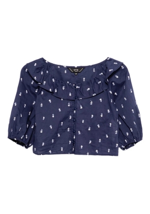 To b. by agnès b. floral-embroidered blouse - Blue