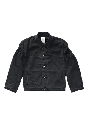 Kuro padded-shoulders denim jacket - Black