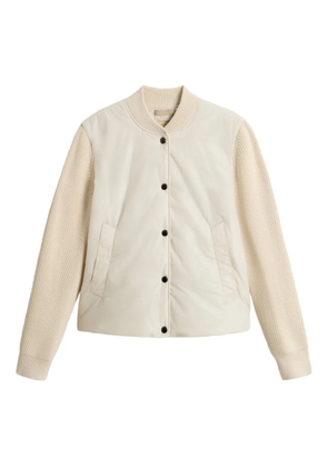 Woolrich quilted ribbed-sleeve bomber jacket - Neutrals