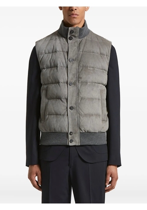 Peserico quilted suede gilet - Grey