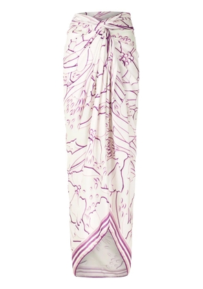 Amir Slama abstract-print long sarong - Neutrals
