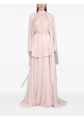 Dina Melwani sequin-embellished pleated jumpsuit - Neutrals