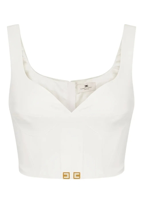 Elisabetta Franchi logo-patch top - White