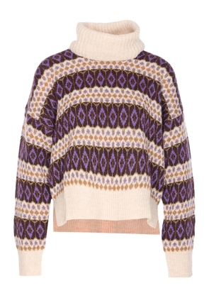 LIU JO patterned high-neck sweater - Neutrals